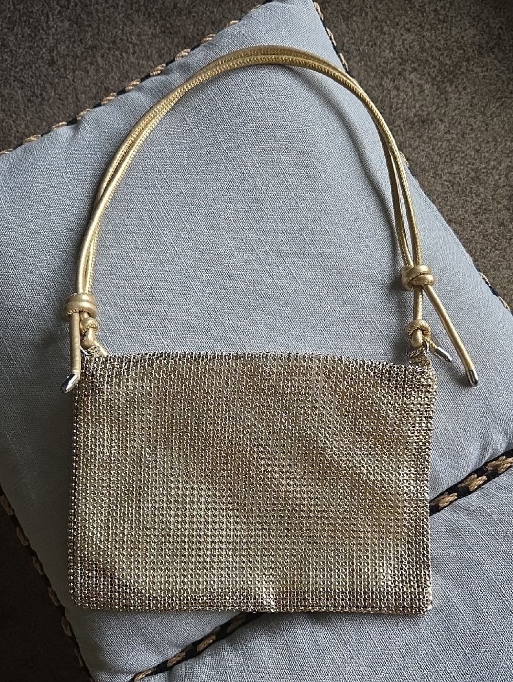✨️⭐️Gold Mesh Evening Shoulder Bag - Elegant Metallic Clutch⭐️✨️
